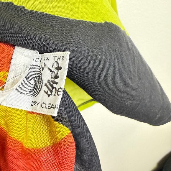 Betty Jackson England Shirt Womens 10 Long Sleeve Button Up Abstract Artsy Wool - Picture 10 of 11